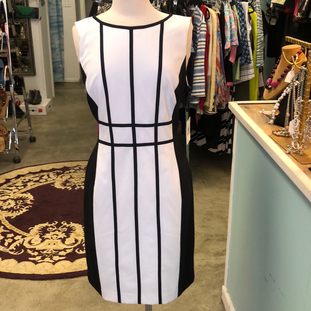 NWT Calvin Klein Black/White Dress Size 12